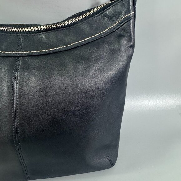 Vintage Coach F13764 Black Leather Hobo Bag - Picture 7 of 13